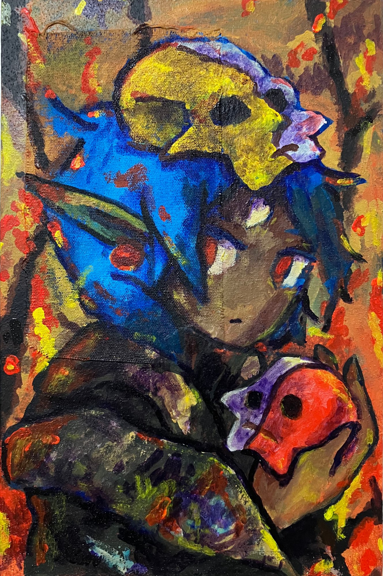 ANGRY DARK ELF WITH SPLIT SKULLS